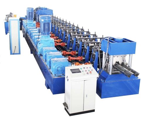 주문 7.5KW 고속도로 경비장 롤 포밍 머신 Q235 금속 롤 포머 online manufacture